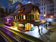 Dworzec z Nastawnią DARLINGEN Oświetlony Ledami w skali H0