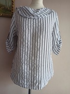 LINA TMEI bluzka lniana rękawek podpinany S-36