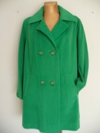 PIEKNY PLASZCZ J.NOWY ZIELON 100% CASCHMIR XL XXL