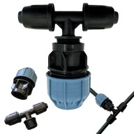 REDUKCJA 25mm NA 16mm DO RURY PE LUB LINIĘ KROPLUJĄCĄ TRÓJNIK DO WODY