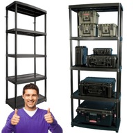 REGAŁ MAGAZYNOWY PLASTIKOWY WCISKANY CZARNY 180x74x40cm 250KG ePlatinum