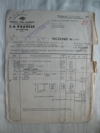 G. GUBERNIA WARSZAWA FABRYKA FARB,LAKIERÓW J.A.KRAUSSE RACHUNEK ŁOSICE 1941