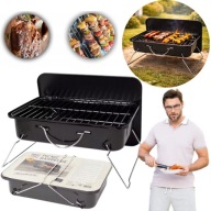 GRILL WĘGLOWY OGRODOWY TURYSTYCZNY 35x25CM SKŁADANY PRZENOŚNY KEMPINGOWY