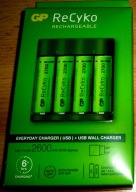 Ładowarka GP Recyko + 4 Aku Recyko AA 2600 z USB