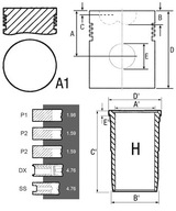 Zestaw naprawczy 4.107 Tłok+pierścienie+tuleja /4.107/ 3637429M91