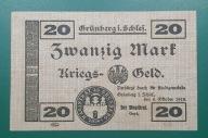 20 Marek 1918 rok- Zielona Góra - Grunberg - banknot -