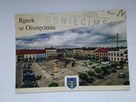 OŚWIĘCIM - rynek w Oświęcimiu - pocztówka z herbem
