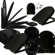 Deska Sedesowa Wolnoopadająca Uniwersalna Czarna WC do KOŁO ROCA CERSANIT