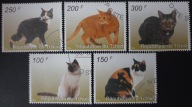 T.0444 Znaczki seria Fauna Koty domowe rasy, zwierzęta domowe, ssaki