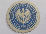 Niemcy - Prusy - Sąd w Lichtenberg - zalepka