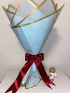 Bukiet RÓŻA kwiaty.19szt. Bukiet ze wstążki satynowej. ręcznie wykonane.