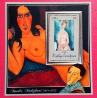 REP.ŚRODKOWOAFR. 2011 Modigliani malarstwo akt czyste**