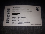 Bilet Legia Warszawa - Austria Wiedeń 10.08.2023