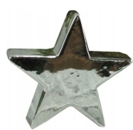 Figurka dekoracyjna srebrna gwiazda świąteczna wys. 18 cm