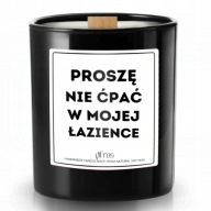 Świeca sojowa śmieszny prezent "PROSZĘ NIE ĆPAĆ W ŁAZIENCE" dla kolegi