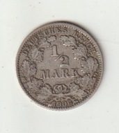 Niemcy-Cesarstwo 1/2 marki 1906 J