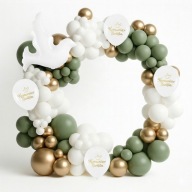 Zestaw Balonów Girlanda Komunia Święta Gołąb Biały Zielony Złoty 148szt