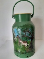 VINTAGE DUŻY WAZON KONWIA kanka bańka na mleko DO OGRODU MALOWANA