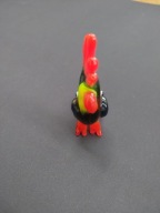 Wspaniała szklana papuga, szkło w stylu Murano 7,5cm, lata 60 nowa (A167)