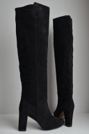 LUŹNA ZAMSZOWA cholewka kozaki do samego kolana Sacha na WYGODNYM obcasie