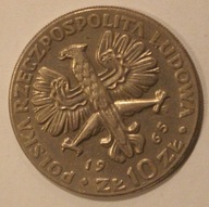 10 ZŁ ZŁOTYCH 1965 WARSZAWSKA NIKE - SKRĘTKA ok. 340 STOPNI