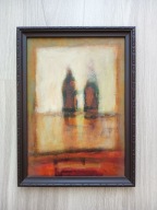 Stary obraz abstrakcja 22,5x31,5 cm Jagoda Adamus