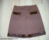 Spódnica brązowa kontrafałda 40 kieszenie