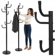 Wieszak stojący metal Gockowiak czarny na ubrania stojak kurtki Loft duży