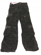 Spodnie dziewczęce Bojówki Czarne Sztruks 128