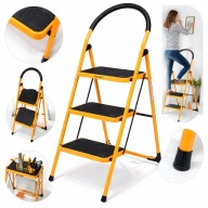 DRABINA METALOWA ROZKŁADANA 3 STOPNIE ANTYPOŚLIZGOWA 115CM UNIWERSALNA DOM