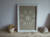 OBRAZ SHABBY RETRO LEN KORONKA