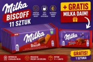 Milka Biscoff 11x90g + GRATIS Milka Daim Zestaw Czekolad Lotus