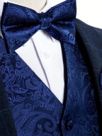 L Kamizelka Muszka Elegancka Męska Garniturowa granatowa Mucha