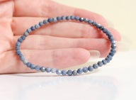 Naturalny KORAL Niebieski kule kulki fasetowane bransoletka