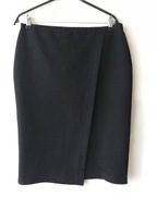 Spódnica czarna kopertowa z fakturą - 40