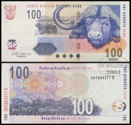 BNA - RPA REPUBLIKA POŁUDNIOWEJ AFRYKI 100 Randów Rand 2009 DH # P131b XF