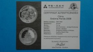certyfikat CHINY PANDA 2008 SREBRO