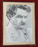 Rysunek portretowy – papier – autor nieznany – 36×46 cm – portret mężczyzny