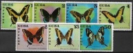 MOTYLE Kuba 1972 Mi 1802-08 ** Motyle. Jak skan. Stan BDB.