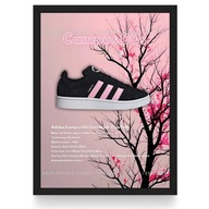 Plakat Adidas 00s Campus “True Pink”/Pink Tree/ (Czarna/Biała Ramka)