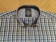 Niebieska koszula męska w kratkę CASUAL CARRY ROZMIAR XXL