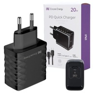 Szybka ładowarka USB-C do telefonu QC PD + kabel USBC 1m Encore Energy 20W