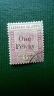 Leeward Islands kasowany 1d/6d nadruk QV kolonie angielskie brytyjskie