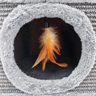 DRAPAK DLA KOTA SOLIDNY DOMEK BUDKA Z LEGOWISKIEM 38 CM + ZABAWKA MERSJO