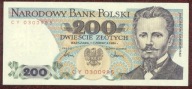 200 zł. 1986 r. ser. CY UNC b. rzadka seria - PIĘKNY !!!