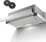 DD140 OKAP TELESKOPOWY 60cm INOX 620m³/h KLASA A MOCNY LED