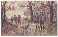Pies psy myśliwi ok.1902r. las polowanie 706e