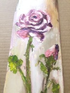 róza - olej na desce--- szpachelka i pedzel