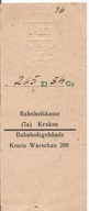 GENERALNE GUBERNATORSTWO -BILET WARSZAWA -KRAKÓW -9 grudnia 1944 roku