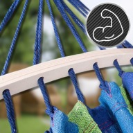 HAMAK OGRODOWY DWUOSOBOWY XXL 270X155 PAŁĄKI TORBA + SZNURY MOCUJĄCE